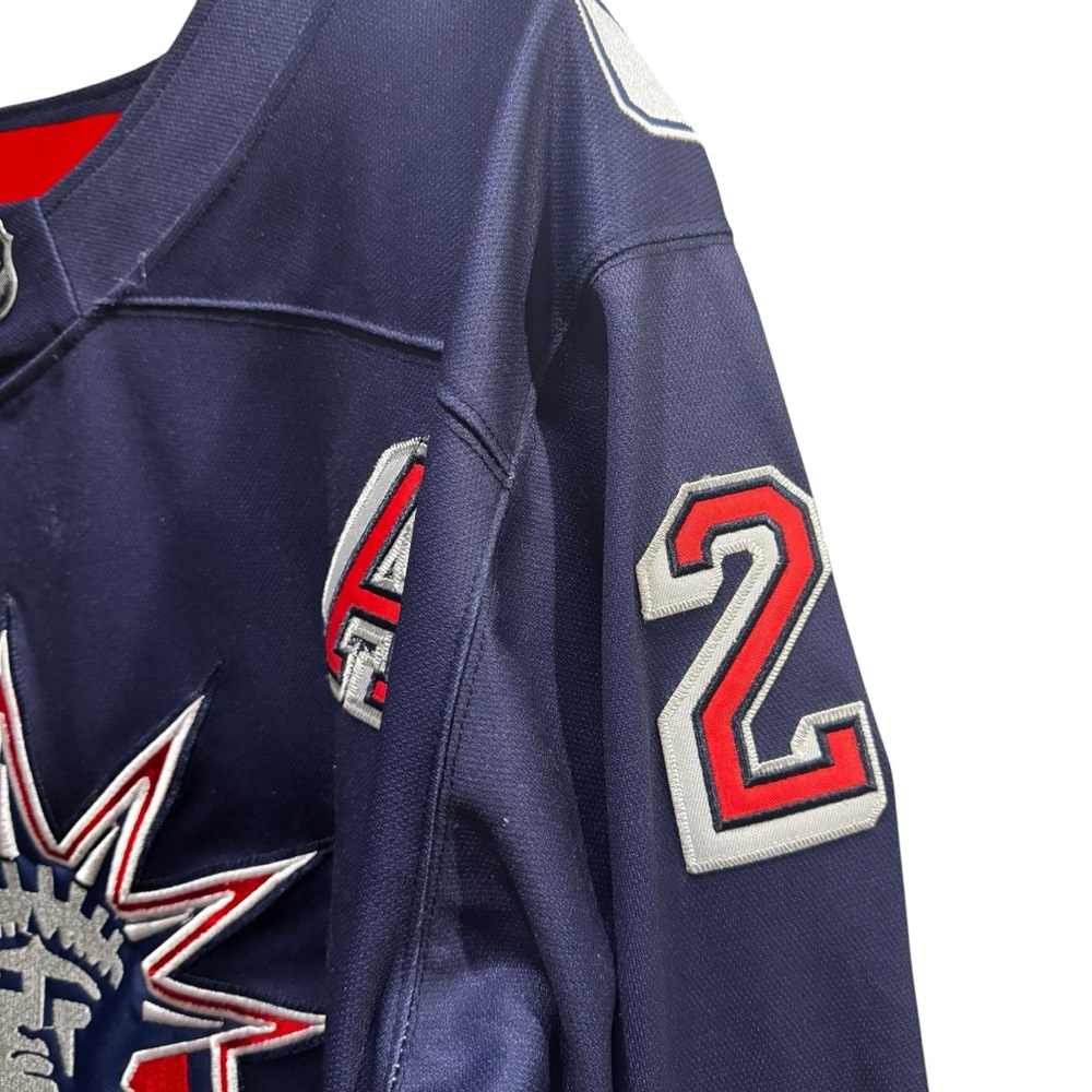Adidas Replica NY Rangers Reverse Retro Dark Blue and Red NHL Kreider Jersey - Picture 5 of 7